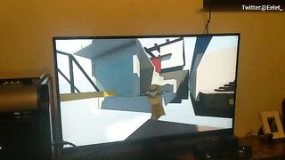 A cute couple challenges each other in a video game blowjob challenge