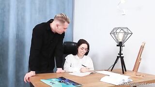 A girl took a long cock in her pussy, but could not focus on her studies