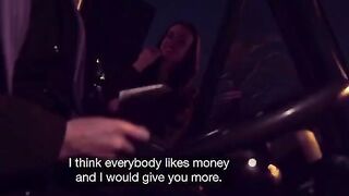 The guy finishes cum in the mouth, the slut swallows it all