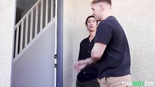 Two girls have fun with their friend in an exciting way