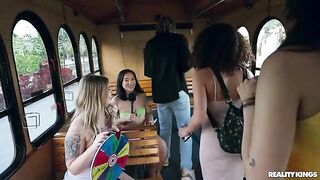 Girls just want to have fun without panties at the party