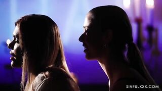 Romantic sex with girlfriend and her boyfriend in a hotel room