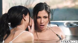 A day in paradise with an elite brunette beauty and her captivating charm