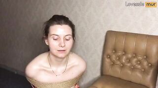 The girl is tied up and her man does whatever he wants with her