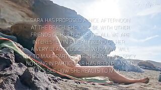 Two girls got caught wanking on a nude beach
