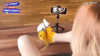 Decided to make a footjob video with a hot teen