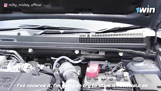 A girl got fucked by a guy who helped her fix her car