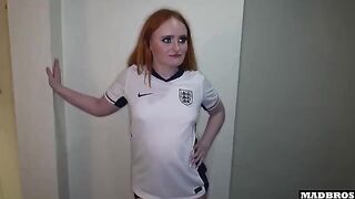 An English girl was fucked in the ass for losing a bet in the hallway