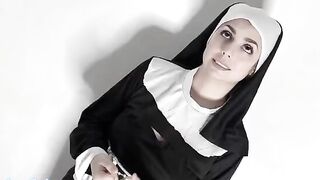 The nun broke her vow of chastity and fucks like a slut