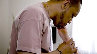 The black man licks the sweet pussy of his white mistress, a thrilling act