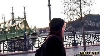 The couple fucked on the bed while making a vlog about it
