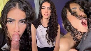 The cute Latina passionately has sex and swallows the sperm