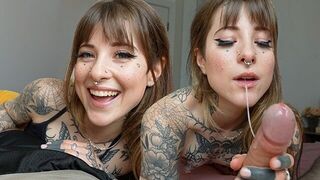 The girl has a very sexy throat thing