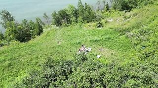 Instead of a picnic, they were fucking in the field
