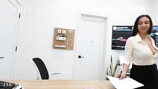 The girl received a pleasant surprise from her colleague in the form of a cock