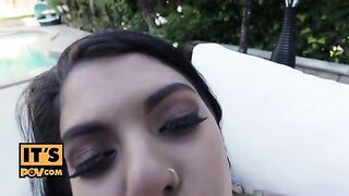 Skinny teen Gina Valentina gets her tight ass banged early in the morning