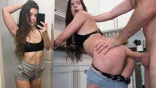 A first-time anal experience leads to multiple orgasms for the brunette