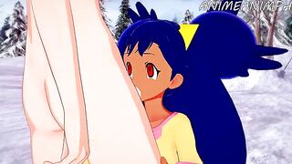 Iris makes love with a charming Pokémon in this captivating hentai scene