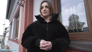 Public Agent meets Myss Alessandra on the street and asks her to show off her assets for money