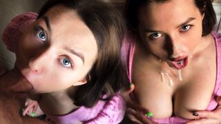 A hot slobbering blowjob with a huge cumshot on my face