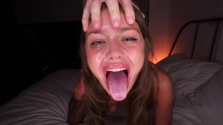 My boyfriend broke my throat! Extreme blowjob with no mercy