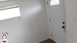 A desperate squatter offered her pussy to the homeowner