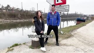 Public doggy style sex with petite Mini Julia