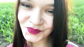 A hot girl has sex with her stepbrother in the cornfield