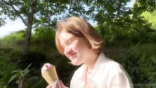 Don't lick the ice cream, girl, suck my dick instead!