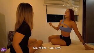 A girl came to her girlfriend to have a good time with her