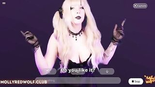 The blonde is being fucked by a man on a Halloween horror theme