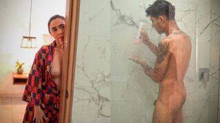 Sarah Black seduced stepson Thiago Lopez in the shower