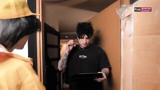 Fingers in panties, a curious peek through cracks