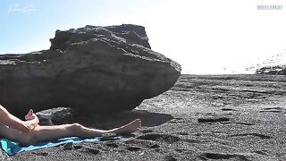 Nude sex on the beach with a cute young girl