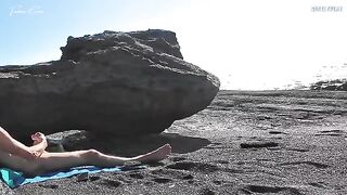Nude sex on the beach with a cute young girl