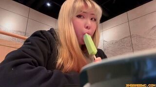 You're licking the cream, but it could be my cock