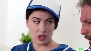 An old man fucks a young girl in her clothes
