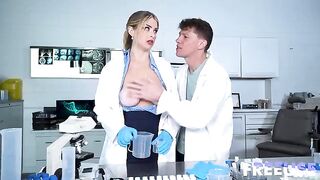 Submissive bitch position for rough sex with blondie