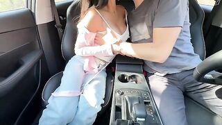 The back seat of a car turned into a bed of passion