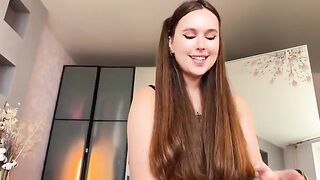 A girl in sexy lingerie creaks the bed with her moves
