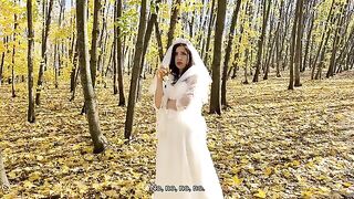 A white dress can be removed, but the cock should be kept in place