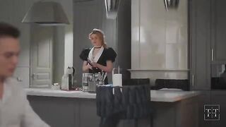 The boss was at home and in sexy panties too