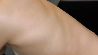 A cute girl likes to choke, and I like to film in the mirror
