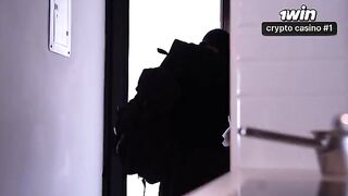 A girl with a huge ass was robbed and fucked by a stranger