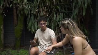 She is so horny that she won't let him stop until he finishes