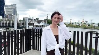A young beauty from Russia sent a distress signal from the Bikini Atoll