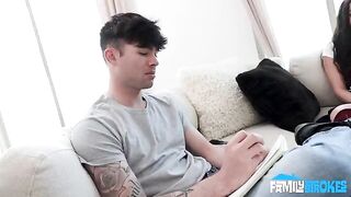 The girl gave the guy an incredible blowjob, showcasing her skills