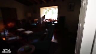 While grandparents are at their cottage, we have fun in the bedroom