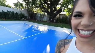 Gina Valentina fucked hard in outdoor public action