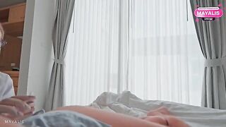 The girl was caught during a blowjob and was told to be quiet